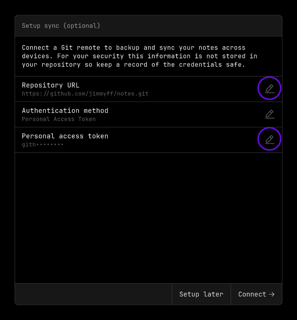 Cache repository setup
